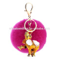 Vente en gros Rabbit Fur Ball Keychain mix Couleurs 8CM Metal Geniune Fur Ball Keyring Bag Charm